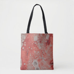 Bolsa Tote Pintura de abstrato branco e vermelho