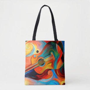 Bolsa Tote pintura de abstrato sobre música e ritual