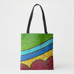 Bolsa Tote Pintura de abstrato verde e vermelho