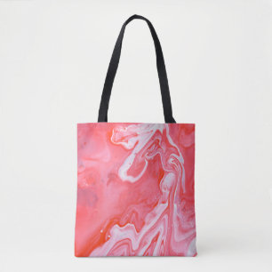 Bolsa Tote Pintura de abstrato vermelha e cinza
