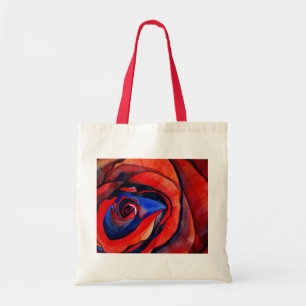 Bolsa Tote Pintura de arte abstrata de rosa vermelha macro
