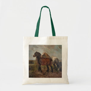 Bolsa Tote Pintura de Arte Bela Marrom Draft Horse: Belga