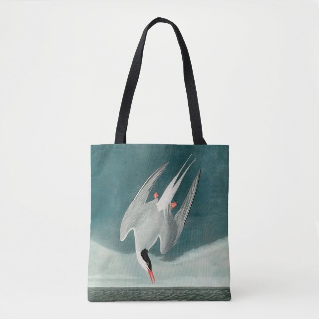 Bolsa Tote Pintura de aves selvagens do Ártico Tern Audubon (Frente)