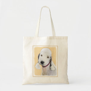 Bolsa Tote Pintura de Bedlington Terrier - Arte original de c