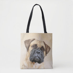 Bolsa Tote Pintura de Bullmastiff - Arte Original de Cachorro
