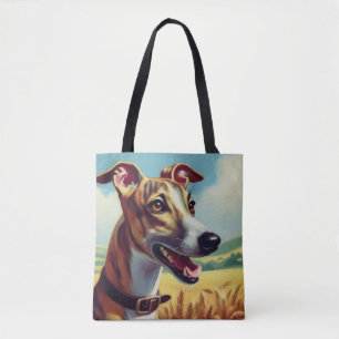 Bolsa Tote Pintura de Cachorro de Bippete Retro