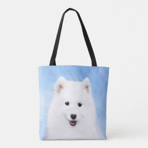 Bolsa Tote Pintura De Cachorro Samoia - Arte Cachorro Origina