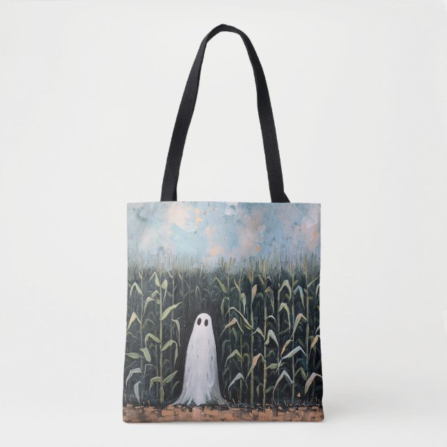 Bolsa Tote Pintura de campo de ferro-ghost (Frente)