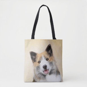 Bolsa Tote Pintura de Cão Islandês - Arte Original de Cachorr