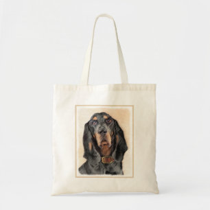 Bolsa Tote Pintura de Contorno Preto e Tan - Arte Original pa