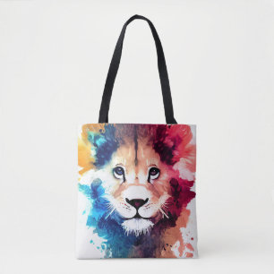 Bolsa Tote Pintura de Cores de Animais da Natureza Selvagem d