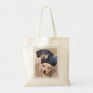 Bolsa Tote Pintura de Dachshund (Suave) - Arte Original de C
