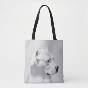 Bolsa Tote Pintura de Dogo Argentino - Arte de Cachorro Origi