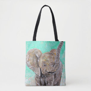 Bolsa Tote Pintura de elefante bebê