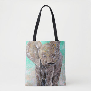 Bolsa Tote Pintura de elefante bebê
