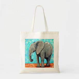 Bolsa Tote Pintura de Elefante Bebê Grande
