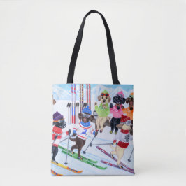 Bolsa Tote Pintura de esqui nórdica de Labradors