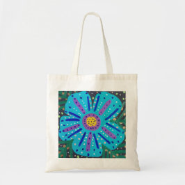 Bolsa Tote Pintura de Flor Azul