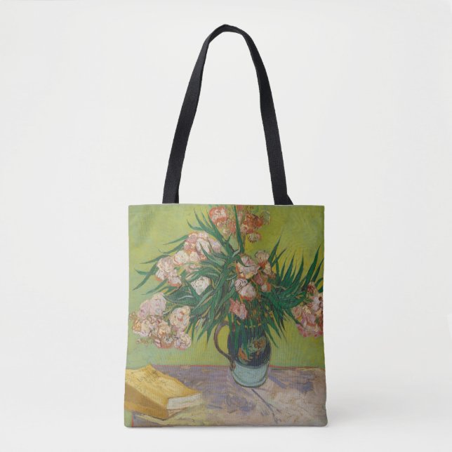 Bolsa Tote pintura de flores de oleandro de Vincent Van Gogh (Frente)