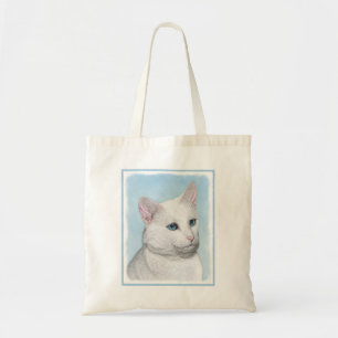 Bolsa Tote Pintura de Gatos Brancos - Arte de Gato Original B
