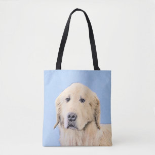 Bolsa Tote Pintura de Golden Retriever - Arte Original de Cac