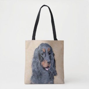 Bolsa Tote Pintura de Gordon Setter - Arte Original de Cachor