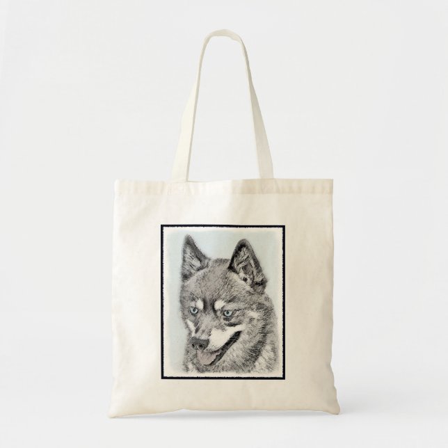 Bolsa Tote Pintura de Klee Kai no Alasca - Arte de Cachorro O (Frente)
