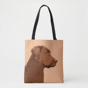Bolsa Tote Pintura de Labrador Retriever (Chocolate) - Arte C