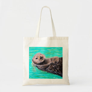 Bolsa Tote Pintura de Lontra Mar Fluffy