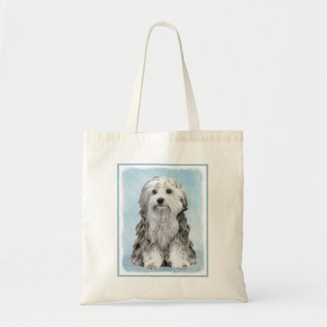 Bolsa Tote Pintura De Lowchen - Arte De Cachorro Original Cus (Frente)