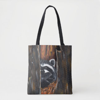 Bolsa Tote Pintura de Mamãe e Bebê Guaxinim