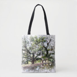 Bolsa Tote *~* Pintura De Oaks Nova Orleães Vivos