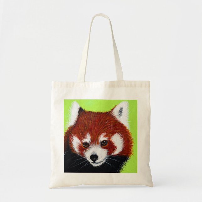 Bolsa Tote Pintura de Panda Vermelha (Frente)