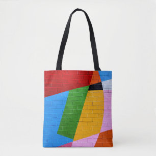 Bolsa Tote Pintura de parede rosa e amarela