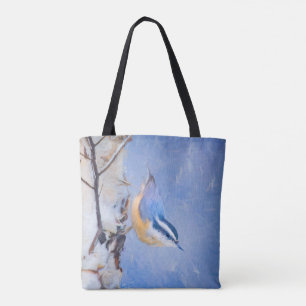 Bolsa Tote Pintura De Pássaros Original De Raça Vermelha
