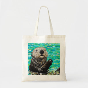 Bolsa Tote Pintura de pequena mar feliz