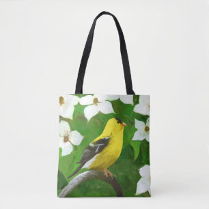 Bolsa Tote Pintura de Pintassilgo - Arte Original de Cachorro