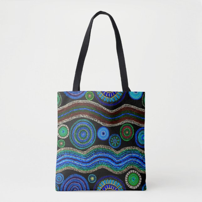 Bolsa Tote Pintura de pontos azul australiano (Frente)
