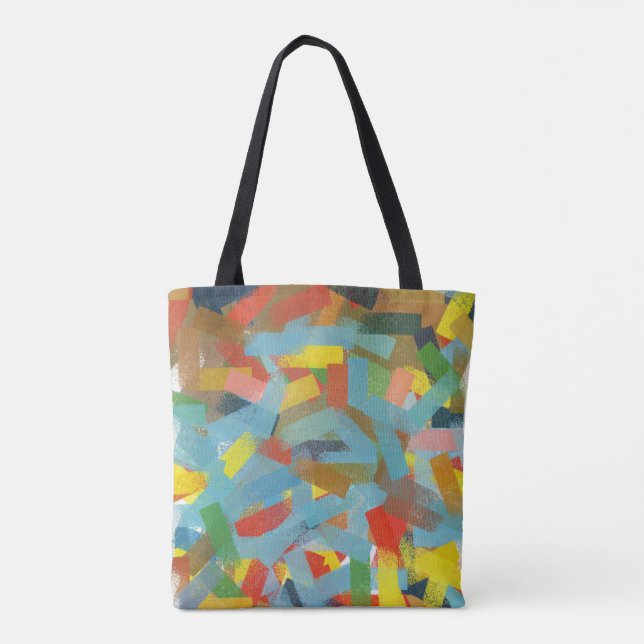 Bolsa Tote Pintura de retângulos geométricos de Abstrato de a (Verso)