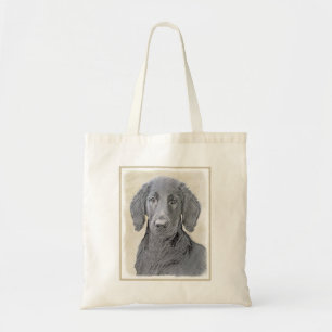 Bolsa Tote Pintura De Retriever Revestida Plana - Arte De Cão