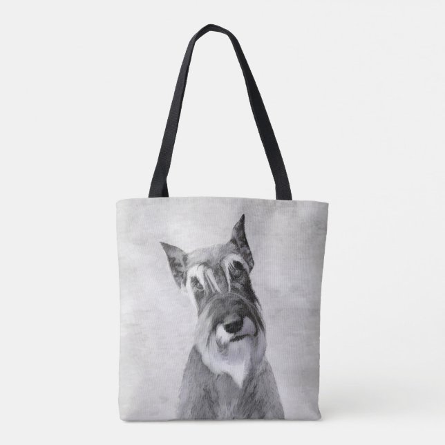 Bolsa Tote Pintura de Schnauzer (Giant) - Arte Canina (Verso)