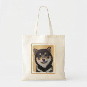 Bolsa Tote Pintura de Shiba Inu (Preto e Adulto) - Arte Canin