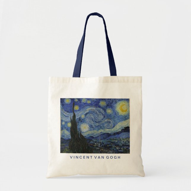 Bolsa Tote Pintura de Starry Night Vincent van Gogh (Frente)