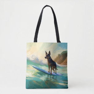 Bolsa Tote Pintura de surf em praia australiana Kelpie