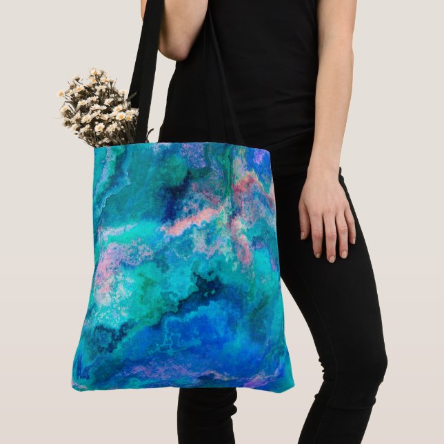 Bolsa Tote Pintura de Teal Abalone Shell (Close Up)