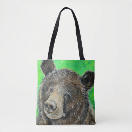 Bolsa Tote Pintura de Urso Marrom