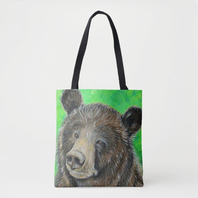 Bolsa Tote Pintura de Urso Marrom (Frente)