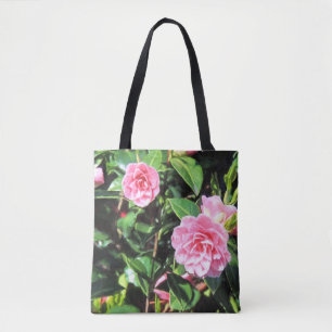 Bolsa Tote Pintura digital em Camellias, por toda a barra de 