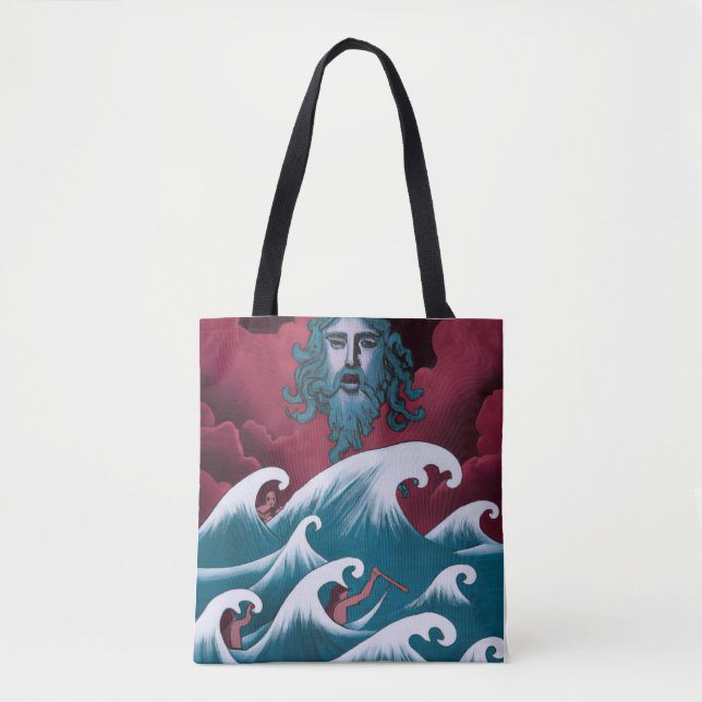 Bolsa Tote Pintura do óleo de Crimson Neptune (Frente)