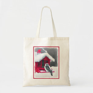 Bolsa Tote Pintura do Pica-Pau Downy - Arte Original